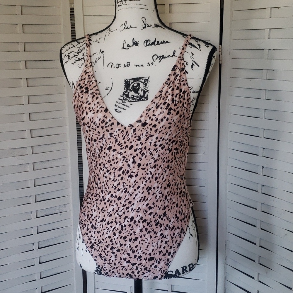 Lovebird animal print backless one piece swimming suit size  M